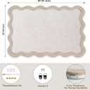 Scalloped Felt Bulletin Board, 36" x 24" Felt Cork Board Alternative for Wall, Foldable Picture Self-Adhesive Boards with Pins Hooks, Vision Boards for Photo Display School Home Office, Oatmeal