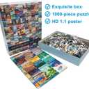 Puzzles for Adults 1000 Pieces Vintage World Travel, Jigsaw Puzzles Landscape Poster Puzzle Landmarks, 1000 Piece Jigsaw Puzzles for Adults 90 Scenics World Scenery