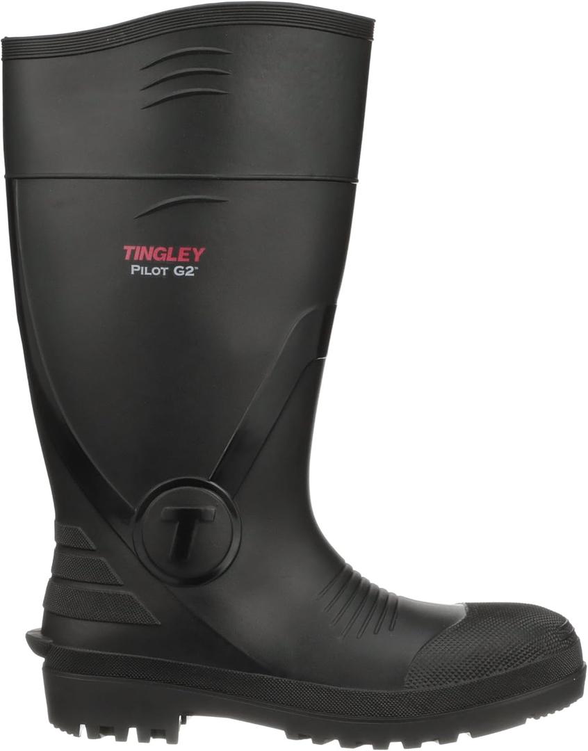 TINGLEY Unisex-Adult Plain Toe Rain Boot (10 Women/8 Men, Black)