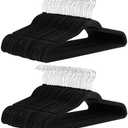 Amazon Basics Slim Velvet, Non-Slip Suit Clothes Hangers, Pack of 100, Black
