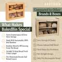 Corner Bread Box for Kitchen Countertop - New 2026 Design, Vintage Bamboo Wooden BreadBox, Large, Double Layer Storage for Homemade Bread, Sourdough, Panera, Under Cabinet Organizer