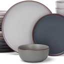 Famiware Mercury 24 Pieces Dinnerware Sets, Plates and Bowls Sets for 8, Microwave and Dishwasher Safe Dish Set, Multi-color