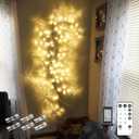 Willow Vine Lights Bedroom Decor: 7.5Ft Christmas Decorations Flexible Enchanted Fairy Lights with Remote Control, 144 LEDs Twinkle Tree Lighted White Branches for Wall Living Room