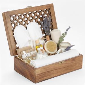 Mela Artisans Extra Large Wooden Keepsake Box | Medium Burnt & Handcrafted Decorative Storage Chest for Jewelry, Photos & Trinkets | Vintage Style Storage Box| Trellis Design | 10.5x7.5x4