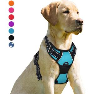 BARKBAY No Pull Dog Harness Front Clip Heavy Duty Reflective Easy Control Handle for Large Dog Walking(Blue,XL)