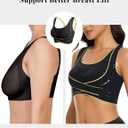Comfort No Underwire Racerback Bras for Women Padded Wireless Support Bra Everyday Full Coverage (Black, M)