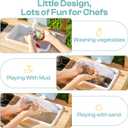 ROBUD Wooden Outdoor Play Kitchen for Kids – Mud Kitchen Playset with Refillable Water Tank, 2 Pots, 3 Garden Tools, 2 Planting Cups & House Chalkboard, Backyard Role Play