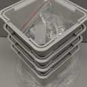 4 Pack Adjustable Bed Furniture Risers Elevate 5" in Height, Heavy Duty Rectangle Blocks for Couch,Chair,Table Legs,Bed,Cabinet,Durable Plastic Risers Lifts up to 2500 Lbs. (Grey, 5 Inch)