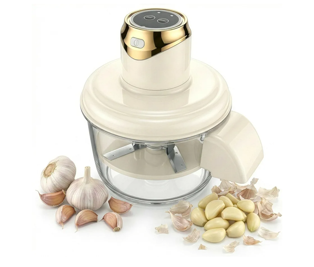 Electric Garlic Prep Assistant – Garlic Peeler Tool That Loosens Skin for Easy Peeling, Fast Kitchen Gadget for Garlic Cloves, Also Works for Pearl Onions, Grapes, & Cherry Tomatoes, Easy-Clean, White