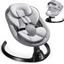 Kiloston Electric Baby Bouncer Swing - APP & Bluetooth Enabled Baby Swing Chair with 5 Point Harness Belt, 5 Speeds and Remote Control - Portable Baby Bouncer from Birth with Music Speaker
