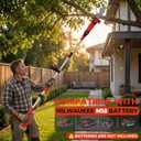 SHOHO Cordless Pole Saw Compatible with Milwaukee M18 Battery (Tool Only) | 8-Inch Electric Pole Saws for Tree Trimming, Extension to 14.8-Ft, Auto Lubrication System, 4-Angle Adjustable Head Pole Saw