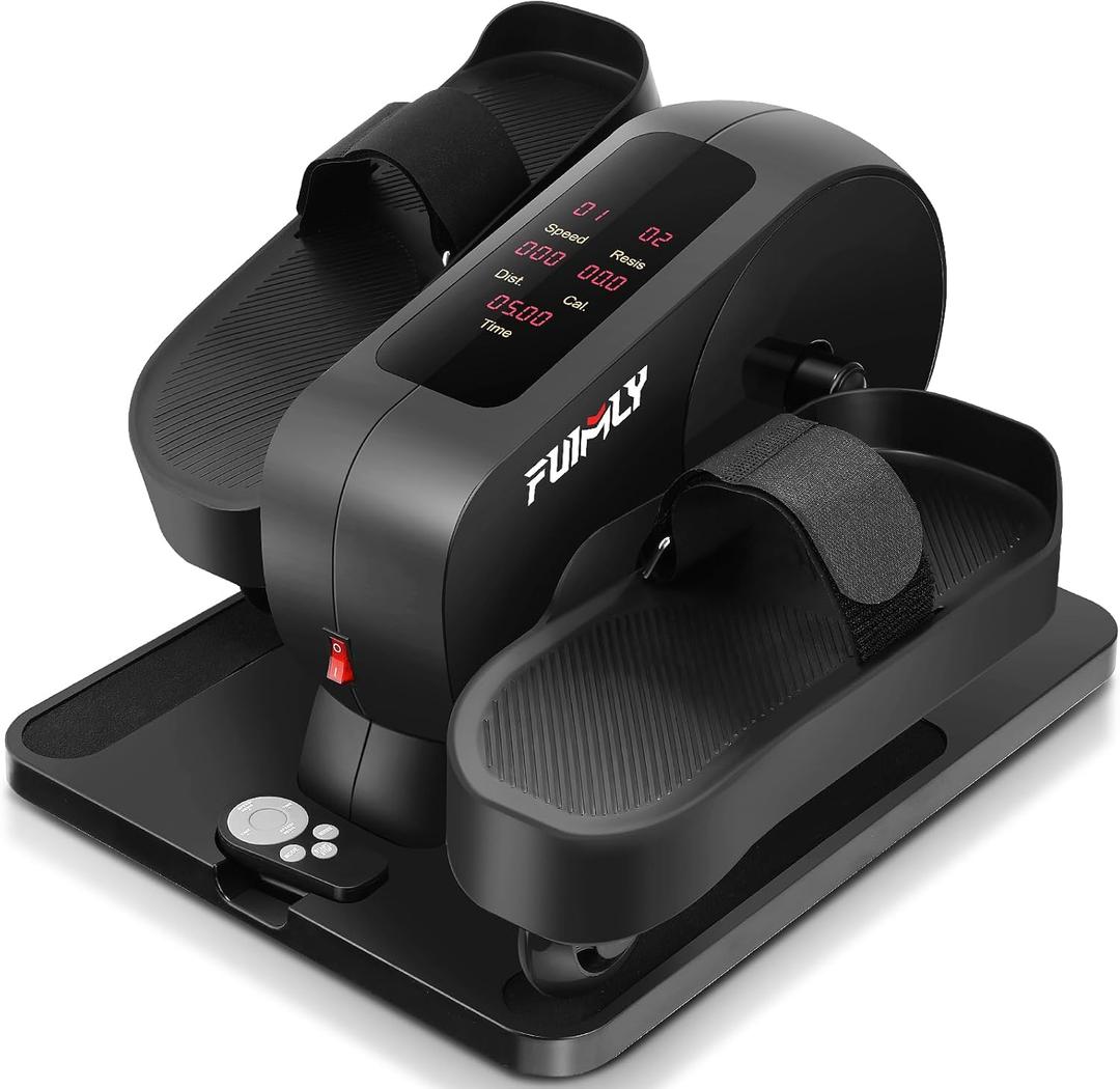 FUNMILY Under Desk Elliptical Machine, Resistance/Speed Dual Mode Ellipse Leg Exerciser While Sitting for Seniors Exercise Bike Pedal Exerciser While Sitting with Massage Pedal/Remote Control