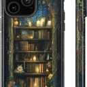 for iPhone 13 Pro Case,Vintage Bookish Art Reading Book Lovers Gifts,Dual Layer Soft TPU Hard PC Bumper