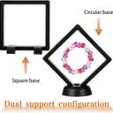 Kifmurase 15 PCS 3D Floating Display Case Challenge Coin Display Stand Holder Floating Frames Transparent PE Jewelry Storage Box Suspension Frames for Medal Specimen Medallions (3 Style)