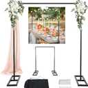 Balloon Arch Stand, 8.2FT Square Wedding Arch Frame, Metal Black Heavy Duty Backdrop Adjustable Stand, Extra 2 Clamps Change Over The Table Rod Stand for Baby Shower Party Decoration, Garden Trellis