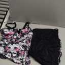 Women Tankini Swimsuits with Skirt - Two Piece Bathing Suits with Pockets Tummy Control V-Wire Swimwear 2025 (Medium, Purple Flowers)