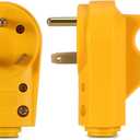 Kohree RV Replacement Plug 30 Amp Male, 125V RV Receptacle Plug, Heavy Duty RV Electrical Camper Plug Adapter with Ergonomic Grip Handle, Yellow