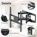 XINLEI Full Motion TV Wall Mount for Most 26"-70" Flat/Curved TV, Swivel Tilt Bracket with Articulating Dual Arms, Support 100lbs, Max VESA 400x400mm, Fits 12/16" Wood Stud (MA570)