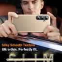 Gxmeuie Ultra Thin Case for Samsung Galaxy S24 5G, Silky Touch & Anti-Fingerprint Material, Slim Hard PC Matte Cover Anti-Scratch Shockproof Protective Cases for Samsung S24 5G 6.2-inch (Gold)