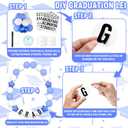 Gosodeny DIY Graduation Leis Colorful Friendship Necklace Graduation Leis Class of 2026 Oversized Bracelet for Women Graduation Party Accessories Decor Supplies (Blue)