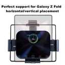 15W Dual Coil Qi Wireless Car Charger Mirror Mount Holder Compatible for Samsung Galaxy Z Fold6 Fold5 Fold4 Fold3 Z Fold2 Fold S25 Ultra iPhone 16 Pro Max Pixel 8 Auto Clamp Fast Car Charger
