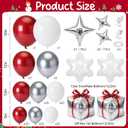 Red Snowflake Balloon Garland Arch kit, Large Snowflake Gift Box Star Foil Balloons Silver Red White Latex Balloon for Winter Wonderland Baby Shower Wedding Winter Theme Birthday Party Decoration