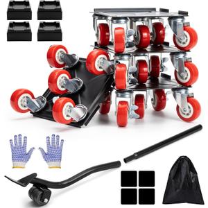 Furniture Dolly, Furniture Movers, Furniture Lifter Tool Set with 5 360 Rotatable Universal Wheels, Carbon Steel Panel Heavy Duty Dolly, Max Load 3300LBS (Large)