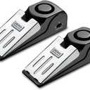 EMDMAK Door Stop Alarm with 120DB Siren Door Stop for Home & Travel (Black) (Pack of 2)