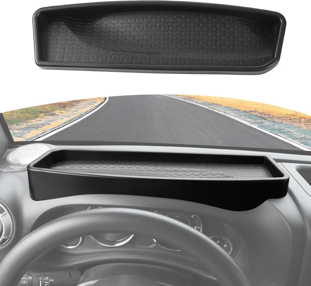 for Wrangler JK Dashboard Storage Tray Organizer for Jeep Wrangler JK JKU 2011 2012 2013 2014 2015 2016 2017 Black Storage Accessories