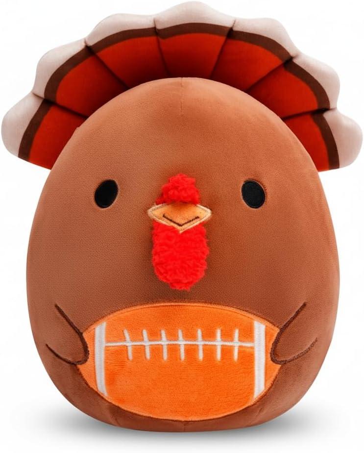 Turkey Ace Plush with Football, Stuffed Animal Toy 11 In