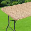 Smiry Spandex Fitted Tablecloth for 6 Foot Rectangle Tables, Washable Picnic Table Cover with Elastic, Stretch Reusable Table Cloth for Outdoor, Camping, Dining & Kitchen (Weave, 30"x72")