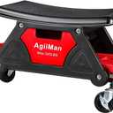 AgiiMan Mechanic Stool - Detailing Garage Rolling Stool with Wheels, Automotive Roller Creeper Seat Chair Repair Tools Tray, 2 Tool Storage Drawers Under Seat, 300 Lbs Capacity