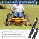 GICOOL 942-04053C Cub Cadet 50 Inch Mower Blades for Zero Turn Riding Mower RZT50 LT1050 SLT1550 LGT1050 Replace 742-04053 942-04056 (6 Point Star Mounting Hole)