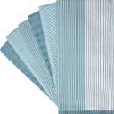 Premium Kitchen Towels (20x 28, 6 Pack) | Large Cotton Dish Towels | Flat & Terry Highly Absorbent Kitchen Linen Set with Hanging Loop | Aqua