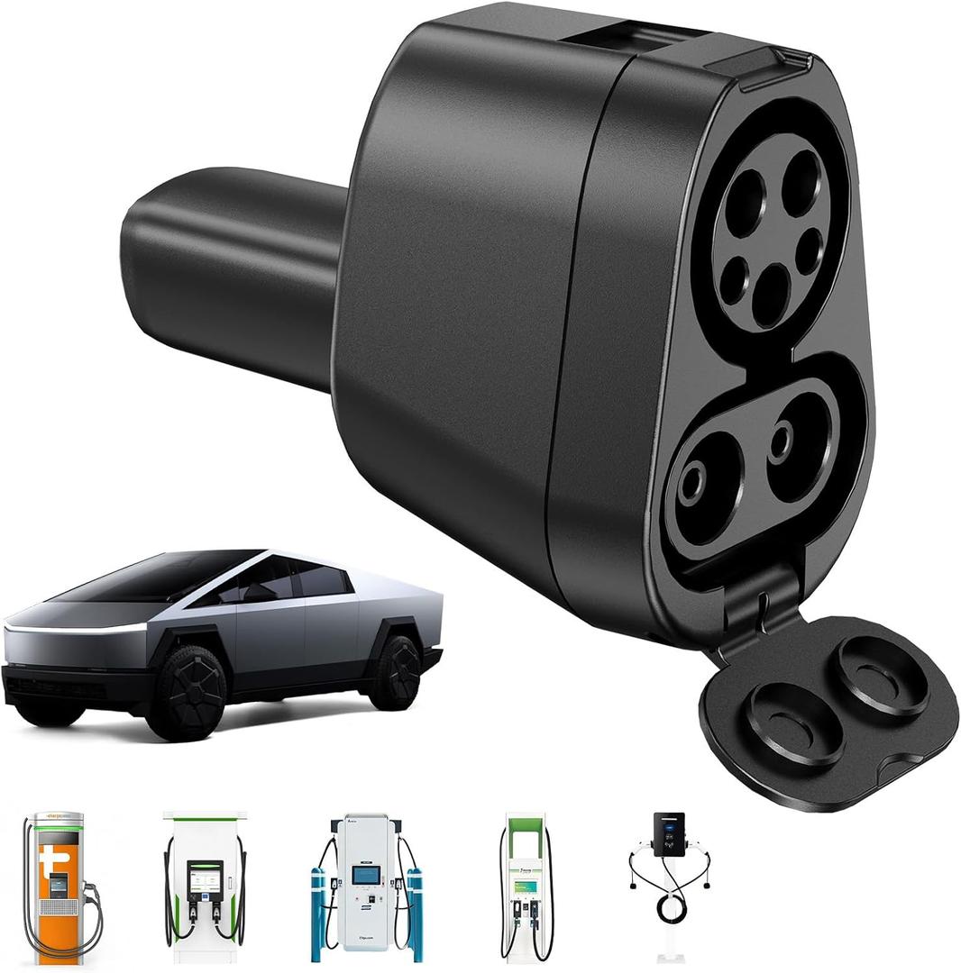 Upgraded CCS1 to Tesla Charger Adapter for Cybertruck & All Tesla Models, MAX (DC 250KW/500V, AC 240V/80A) 2In1 CCS & J1772 to Tesla Adapter for Level 3/2/1 Charging Stations