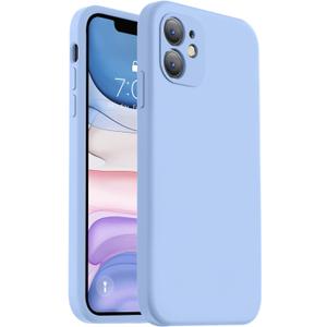 Vooii Compatible with iPhone 11 Case, Upgraded Liquid Silicone with [Flat Edges] [Camera Protection] [Soft Anti-Scratch Microfiber Lining] Phone Case for iPhone 11 6.1 inch - Light Blue