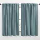 NICETOWN Blackout Curtain Panels Window Draperies - (Greyish Blue Color) 70x63 inch, 2 Pieces, Insulating Room Darkening Blackout Drapes for Bedroom