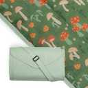 Little Unicorn 5'x5' Outdoor Family Picnic & Beach Blanket | Durable & Water-Resistant Fabric | Compact Fold & Easily Wipes Clean | Zipper Pocket (Woodland Mushroom)