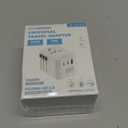 decqle Universal Travel Adapter, International Travel Plug Adapter with 2 USB-C(PD 20W) ＆ 1 USB-A Ports, All in One Portable Adaptor, for USA, UK, EU, AU ＆ 224+ Countries (White) US