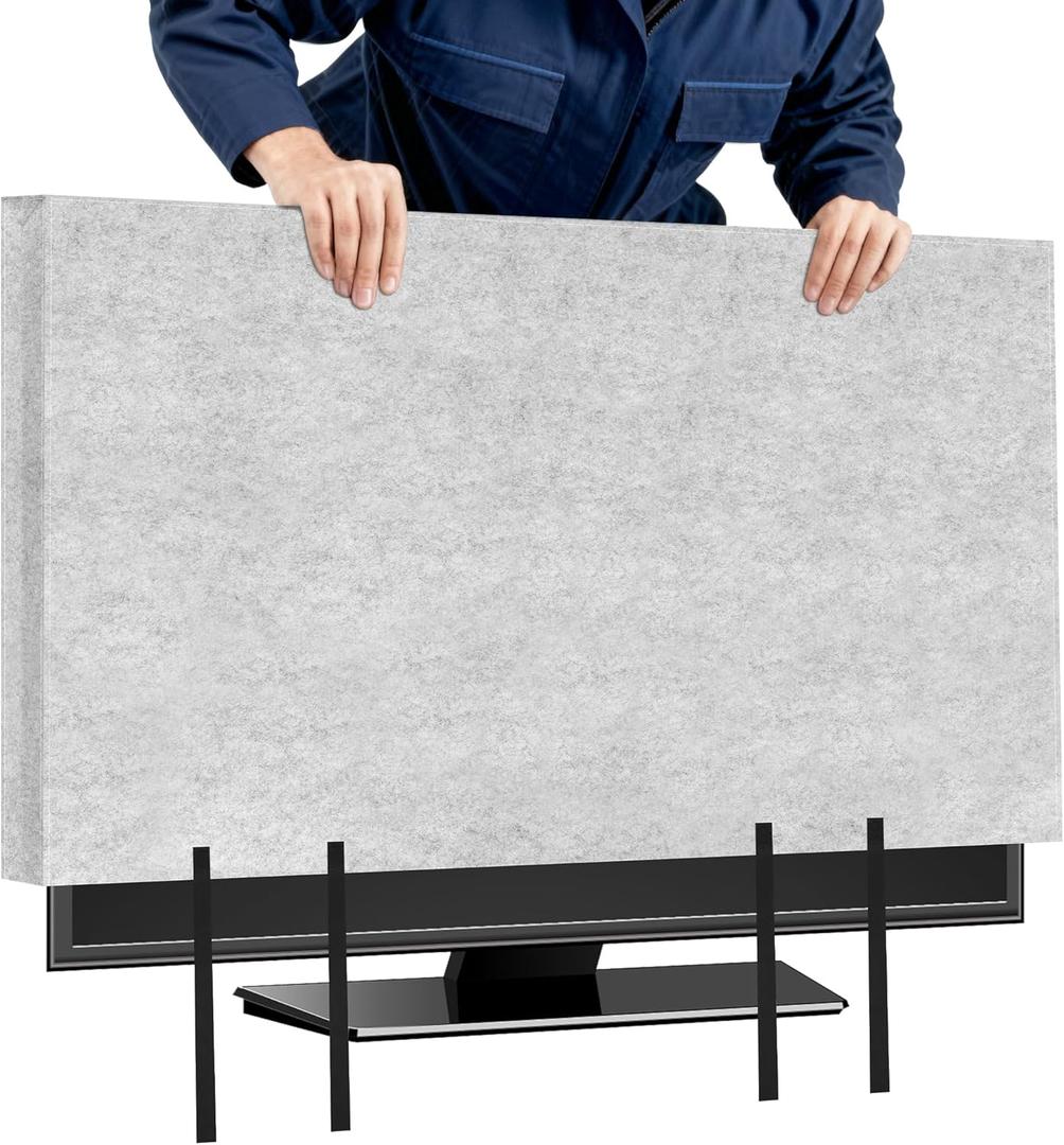 TV Cover for Moving, Anti-Scratch TV Screen Cover for Moving 70"-75" Flat Screen with Strap, for Transport Protection (Grey)