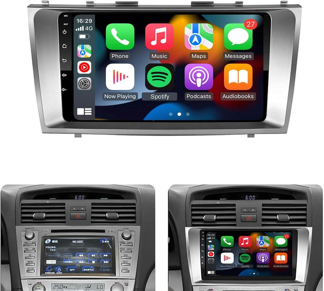 for Toyota-Camry-2008-2011 Radio, Built-in Carplay Android Auto 1G RAM 32G ROM GPS Navigation Touch Screen EZoneTronics
