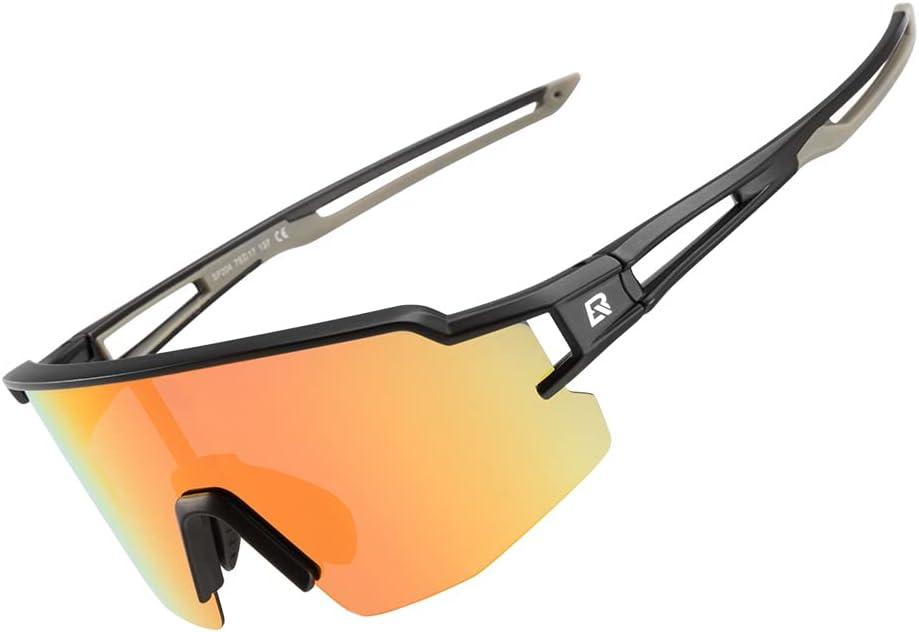 ROCKBROS Polarized Sunglasses for Men Women UV Protection Cycling Sunglasses Sport Glasses (Black Yellow)