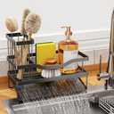 Sponge Holder for Kitchen Sink, Mecyfaty Sink Caddy with Self Drain Tray, Kitchen Sink Organizer, Stainless Steel Countertop Sink Sponge Holder for Dish Soap Kitchen Organizers and Storage Accessories