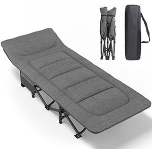 Amazon.com: ATORPOK Camping Cot for Adults with Cushion and Pillow, Portable Folding Bed for Sleeping, Lightweight Tent cot with Carry Bag Supports 450 lbs (Grey) : Sports & Outdoors