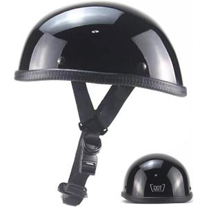 Motorcycle Half Helmet, DOT Approved Adult Men Women Retro Open Face Helmets, Helmet for Adults, Half Shell Helmet (Large, Black)