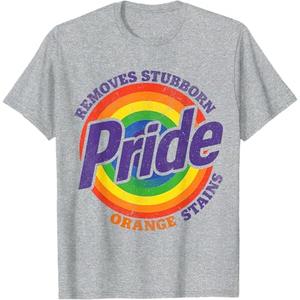 Pride Removes Stubborn Orange Stains Pride Month LGBTQ Retro T-Shirt XL
