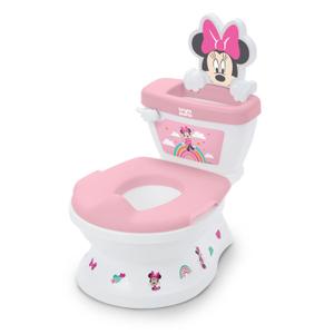 Bright Starts Disney Junior Minnie Mouse My Size Potty Training Toilet, Toddler Potty Chair with Flushing & Cheering Sounds, Removable Seat with Splash Guard & Handles, Ages 18+ Months, Up to 50 lbs