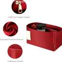 Purse Organizer Insert For Handbags, Purse Organizer With Zipper, Neverfull Organizer, Bag Organizer For Speedy Neverfull ONTHEGO Tote, Handbag and More (Silky Red, X-Large)