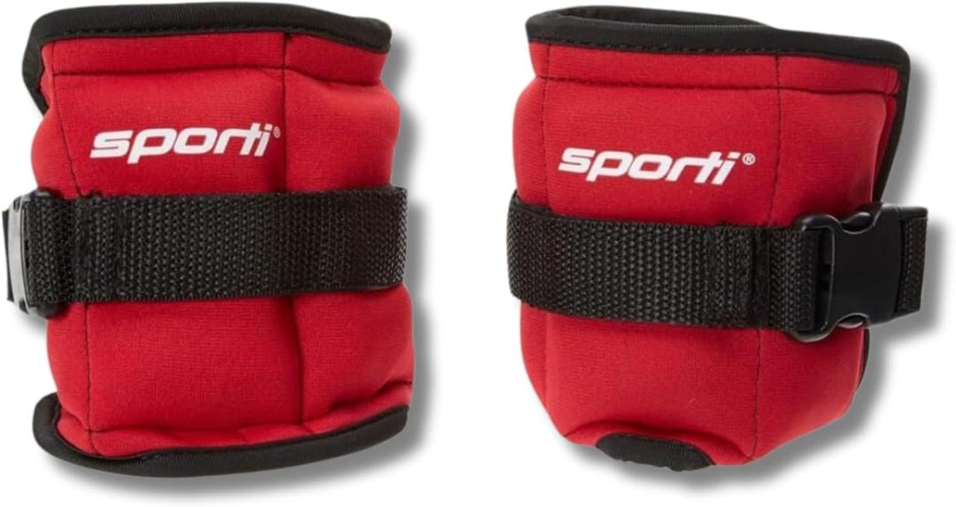 Sporti Fitness Ankle Weights - Water Ankle Weights for Aqua Belt Pool Exercise, Comfortable Fit (Ankle Weights - Red - 3 lb)