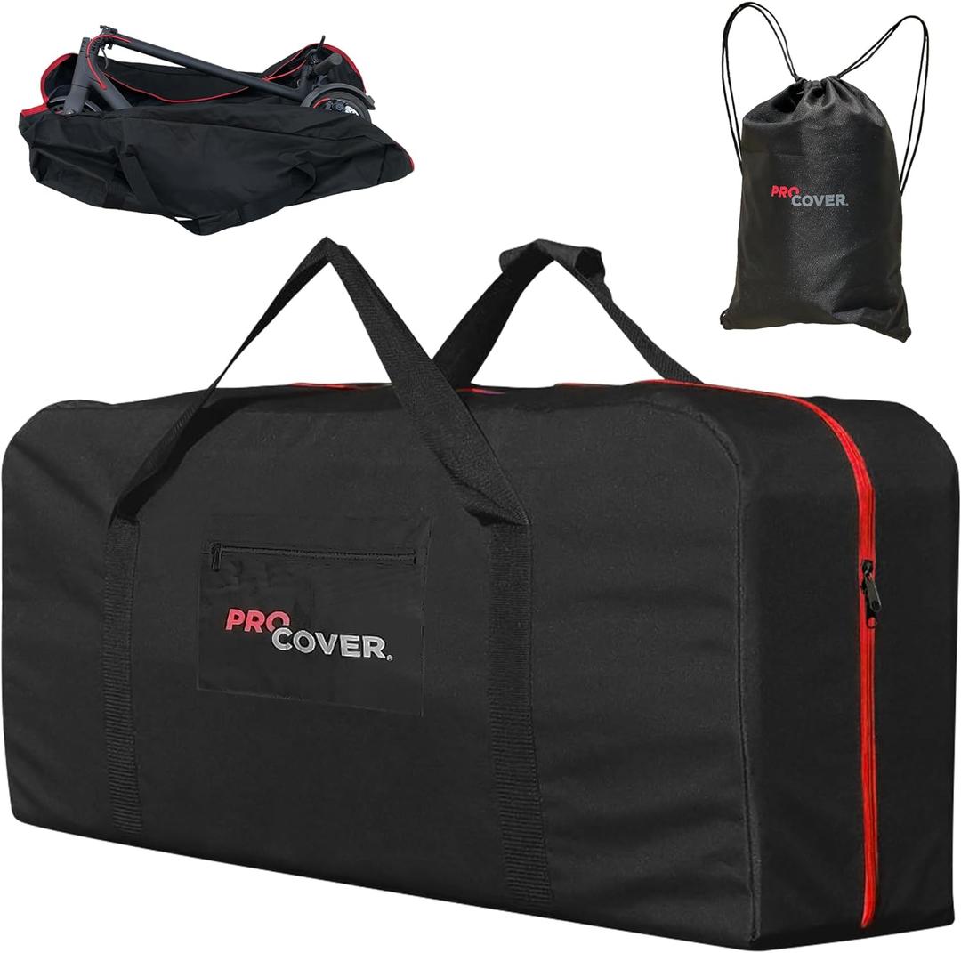 Premium transport bag for an electric scooter, with a backpack included. Compatible with all brands. Ideal to transport or storing your scooter. Robust, universal, and waterproof bag. Procover